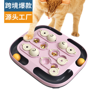 Jouet interactif pour chat avec distributeur de friandises, jeu d'alimentation lente en plastique, jouet éducatif pour animaux de compagnie - Product Image 1