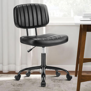 Silla Moderna <span class=keywords><strong>de</strong></span> Malla y Cuero PU Negro <span class=keywords><strong>para</strong></span> <span class=keywords><strong>Adolescentes</strong></span> y Estudiantes, <span class=keywords><strong>para</strong></span> Sala <span class=keywords><strong>de</strong></span> <span class=keywords><strong>Estudio</strong></span>, Dormitorio, Oficina o Tocador - Product Image 6