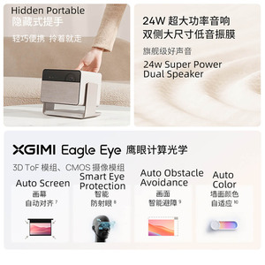 Proyector de Video <span class=keywords><strong>XGIMI</strong></span> RS 10 <span class=keywords><strong>Mini</strong></span> 1920*1080P, Android 11, Portátil, Enfoque Automático Completo, Keystone, Conexión Inalámbrica, Cine en Casa, EE. UU. - Product Image 6