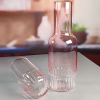 Ensemble de verre de carafe de cascade de couleur Carafe d'eau de haute qualité avec tasse assortie comme ensemble de pichet d'eau en verre de couvercle