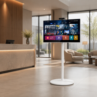Téléviseur intelligent portable de 32 pouces avec support mobile, Android 14, 6 Go, 128 Go, tablette TV sans fil pour la maison, le bureau et l'affichage commercial