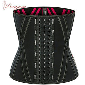 LANGQIN Wholesale Short <b>Latex</b> Waist Trainer <b>Corset</b> Custom Logo Gym Sweat Waist Cincher Belt Breathable Sauna Slimming Shapewear - Product Image 3