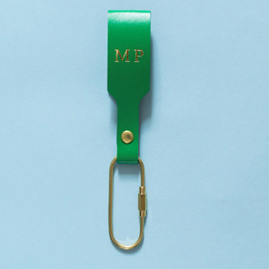 Cross-border minimalist PU leather keychain, portable car keychain, oval-shaped brass keychain/<b>key</b> <b>chain</b> - Product Image 3
