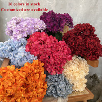 Matériaux floraux pour mariage : hydrangeas cryptés à 5 têtes, boules de fleurs d'hortensia pour mur de mariage, fleurs décoratives