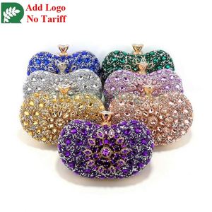 Tas Clutch Berlian Buatan Tangan Wanita, Dompet Kristal Motif Hewan, Tas Selempang Pesta Malam Hari, Tas Rhinestone - Product Image 3