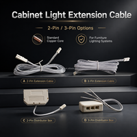 Kabel Jumper LED untuk Lampu Lemari Kabinet 2 Pin 3 Pin CCT Tunable White Konektor JST Kabel Ekstensi 91205-23