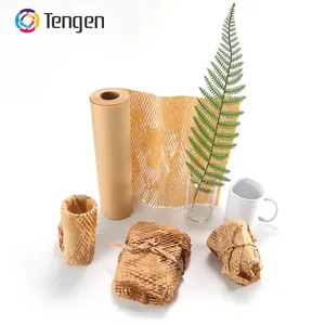 Wholesale Price 1m Honeycomb Hex Wrapping Paper Protective Honeycomb Cushioning Wrap Paper Eco-friendly Kraft