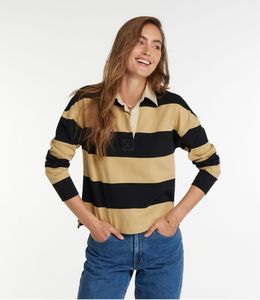 Pesi pesanti di alta qualità in cotone 100% personalizzato di fabbrica giallo nero Modulare cucitura in bianco senza logo Jersey da ragazza Polo da Rugby da <span class=keywords><strong>donna</strong></span> - Product Image 2