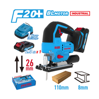 Scie sauteuse électrique sans fil 20V Lithium-Ion 2Ah avec moteur brushless industriel, 800-3000 tr/min