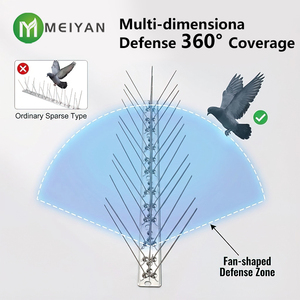 Vente directe d'usine, pointes anti-oiseaux en acier inoxydable massif SS304, écologiques, dissuasif contre les oiseaux pour les toits de pigeons - Product Image 3