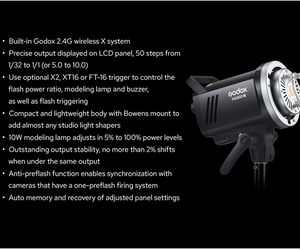 Godox MS300V MS300-V 300W 2.4G Ingebouwde draadloze ontvanger Lichtgewicht Compact Duurzaam Bowens Mount flitser voor fotografische studio - Product Image 6