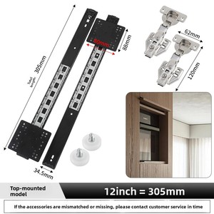 Accessoires de rail coulissant pour porte relevable, porte pivotante, porte pliante, porte escamotable, porte papillon, avec système de poussée interne - Product Image 6
