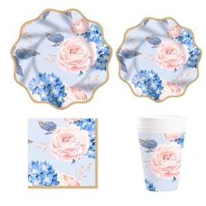 DAMAI - Vajilla Desechable para Fiestas, Platos y Servilletas de Papel para Despedida de Soltera, Platos, Vasos y Cubiertos para Fiestas de Té - Product Image 3