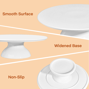 Support à gâteau rond en céramique décoratif sur pied haut pour restaurant, <span class=keywords><strong>anniversaire</strong></span>, mariage, présentation de cupcakes, plateau à gâteau, assiette à dessert - Product Image 5