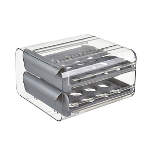32 compartment egg storage drawer <b>container</b> for <b>refrigerators</b>, transparent double-layer egg storage rack wholesale - Product Image 3