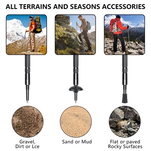 Bastone da <span class=keywords><strong>Trekking</strong></span> Moderno in Lega di Alluminio Leggero per <span class=keywords><strong>Uomo</strong></span> e Donna, Multifunzionale, Smontabile, con Punta in Ferro, Pieghevole - Product Image 3