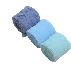 4CM * 5M/Roll Nouvelle Arrivée Bouquet de Fleurs Emballage Frange Boîte Cadeau Décoration Nu Bords Portés Ruban Mousseline Rouleau pour Décoration de Mariage - Product Image 3