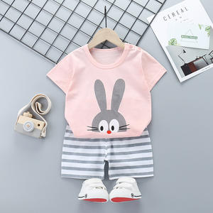 Conjunto de Verano de Manga Corta para Niños, Camiseta y Pantalones Cortos de Algodón Estilo Coreano para Niñas y Niños - Product Image 6
