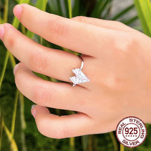 Twinkling perhiasan Fashion Dainty 925 perak murni desain hati cincin janji untuk wanita pertunangan pengantin cincin jari pernikahan - Product Image 4