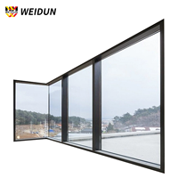 Ventana Moderna de Doble Vidrio Aislante Acústico WEIDUN, Ventana Grande de Techo a Piso con Marco de Aleación de Aluminio, para Sala de Estar y Cocina