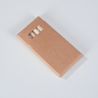Crayons de couleur miniatures avec logo personnalisé, 3,5 pouces, 6 couleurs, crayons de couleur en bois pré-affûtés dans une boîte en kraft