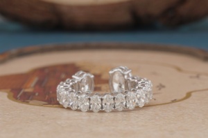 Bague élégante en or 14 carats avec diamant synthétique pour femme, bague de fiançailles avec diamant créé en laboratoire, bijoux fins, cadeau d'anniversaire de mariage - Product Image 3