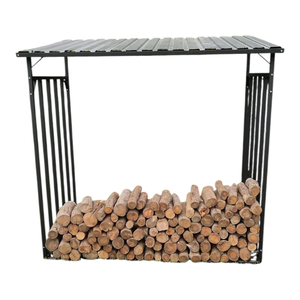 <strong>Decorative</strong> Firewood <strong>Log</strong> Stand Black Metal Wood Holder For Home Fireplace Fireside Stable Durable Storage Organizer Firewood Rack - Product Image 5