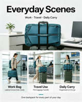 Sac à dos de randonnée en polyester hydrofuge avec compartiment pour ordinateur portable de grande capacité 35L, bandoulière amovible, sac de voyage OEM