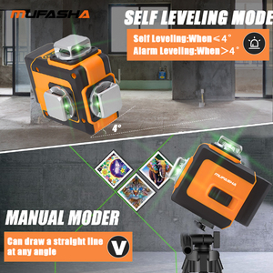 Nivel Láser MUFASHA de 12 Líneas 3D <span class=keywords><strong>Autonivelante</strong></span> de 360° con Haz Verde <span class=keywords><strong>para</strong></span> Exteriores, Nivel Láser Rotatorio de Techo con Dos Baterías de Litio M121 - Product Image 2