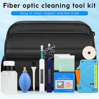 Kit de nettoyage de fibres optiques 10 en 1 avec stylo de nettoyage de fibres SC LC à un bouton/boîte, kit de maintenance de réseau FTTH