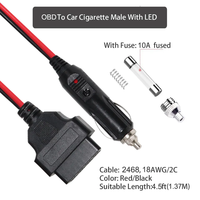 Boîtier femelle OBD 16 broches pour voiture, 10A 12-24V, conducteur en cuivre, certifié RoHS, prise allume-cigare HKKUNCAN HKKC-CL-0003