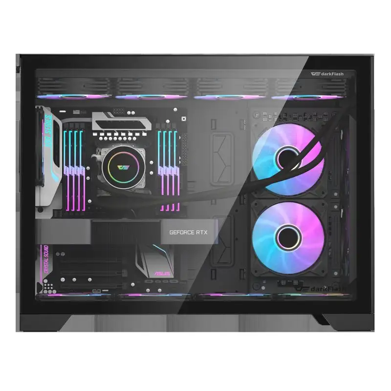 darkFlash DS5000 E-ATXTempered Glass Gaming PC Hülle USB3.2 Schnelle Übertragung Mittelturm Schrank für Computerhülle