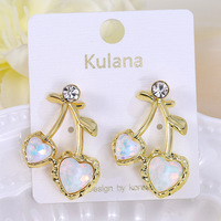 Vente chaude Rouge Cerise Mode Boucles D'oreilles Fête De Mariage Premium Cadeaux Mignon Fruit Cerise Boucles D'oreilles Charme Bijoux pour Femmes