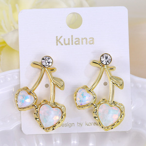 Vente chaude Rouge Cerise Mode Boucles D'oreilles Fête De Mariage Premium Cadeaux Mignon Fruit Cerise Boucles D'oreilles Charme Bijoux pour Femmes - Product Image 6