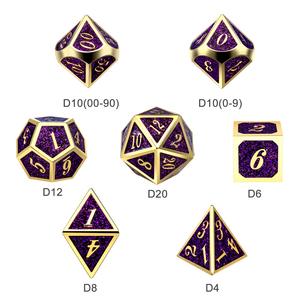 Juego de Dados de Resina Poliédricos de Metal Bronce de Alta Calidad para RPG y D&D, con Logotipo Personalizado para Juegos y Fiestas - Product Image 2