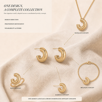 Pendientes de aro abiertos gruesos acanalados en tono dorado, joyería de moda para mujer, accesorios de moda para mujer