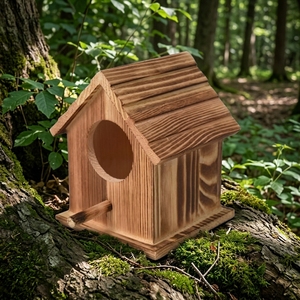 Casetta per Uccelli in Legno Natalizia Non Finita, Piccole Gabbie Economiche, Ornamento per Nido Personalizzabile con Logo, Regali Dipinti a Mano - Product Image 2