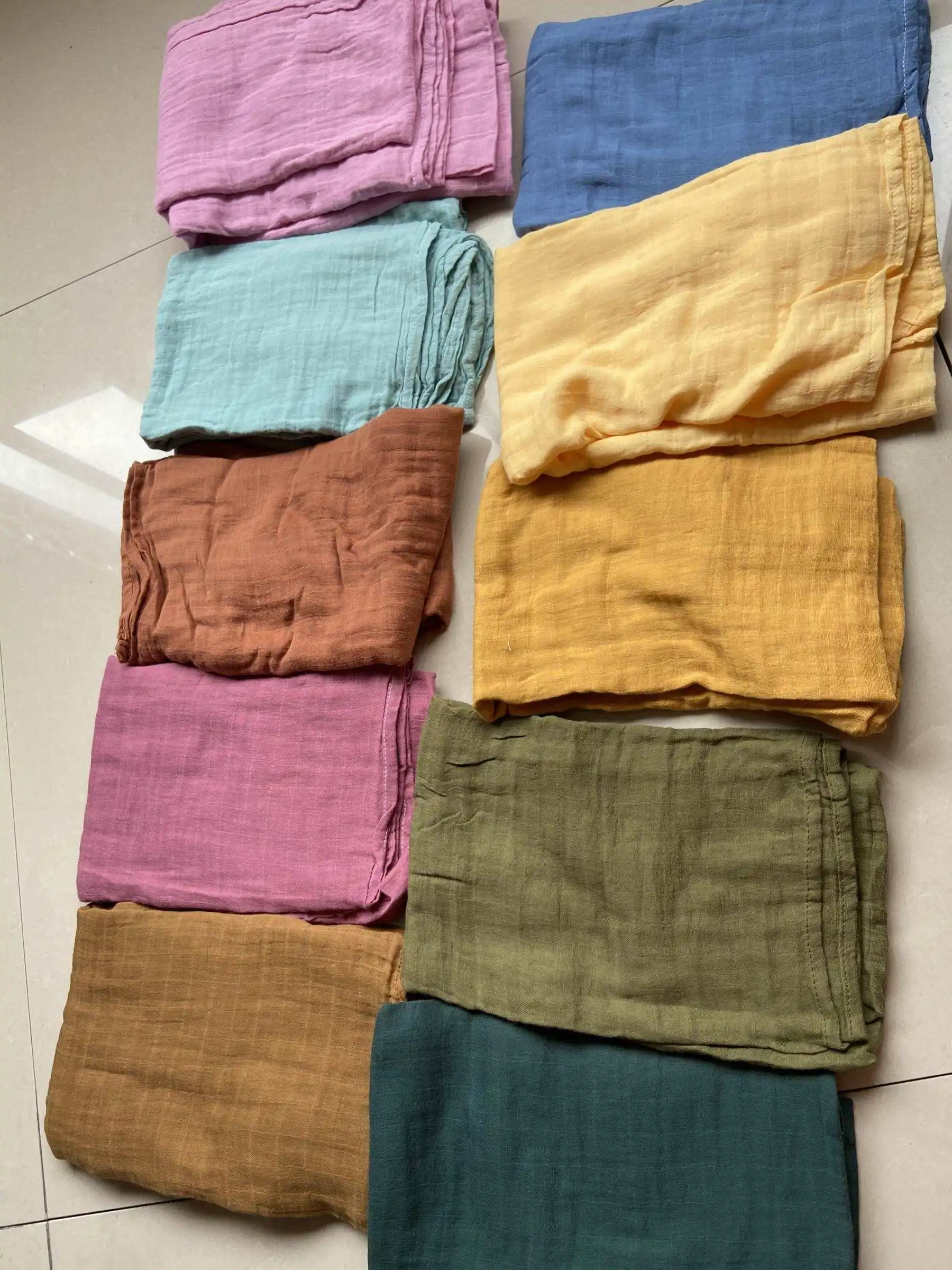 Nouveau, couverture mousseline de bambou pour bébé, 2 couches, vente en gros, tissu en coton biologique,