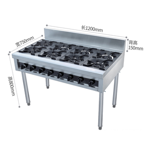8-Burner Gas Stove Cooker Customizable Assembled <b>Clay</b> <b>Pot</b> KITWIN KW-CD-8 Stainless Steel NG/LPG for Restaurant Kitchen Equipment - Product Image 2