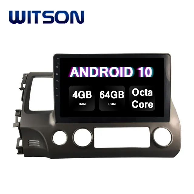 WITSON เครื่องเล่น Dvd ในรถยนต์แอนดรอยด์10.0,เครื่องเล่นมัลติมีเดียสำหรับ HONDA 2006-2011 CIVIC(LHD) แรม4GB 64GB หน้าจอขนาดใหญ่