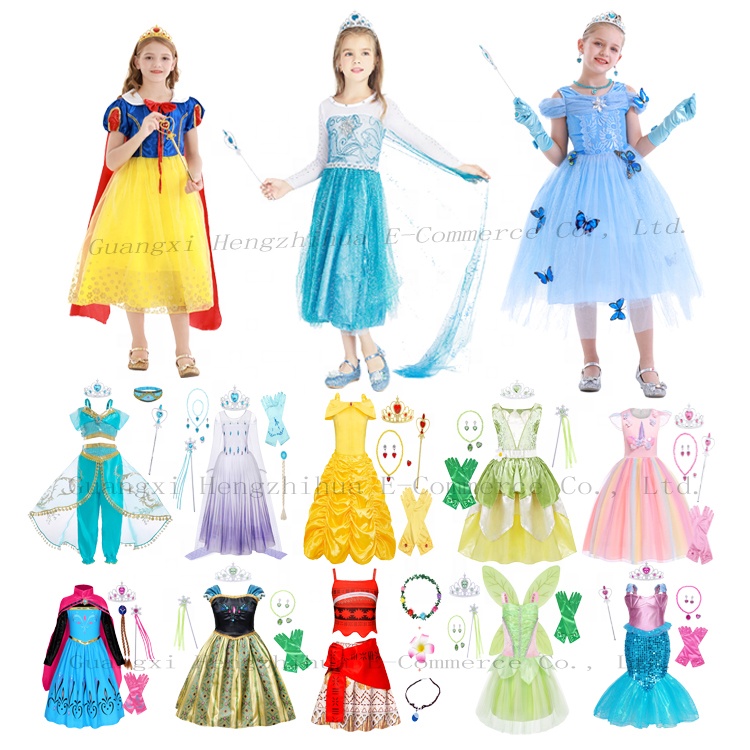 Halloween Costume Snow White Elsa Anna Sofia Aurora Rapunzel Little Mermaid Encanto Birthday Party Cosplay Princess Dress