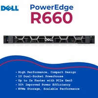 Serveur d'entreprise 1U R660 Dell EMC PowerEdge optimisé pour les GPU, 100 % authentique, avec 2 To de mémoire DDR5 et stockage NVMe, idéal pour le Big Data en rack.