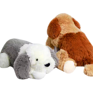 Vendita calda adorabili giocattoli per cani di peluche con animali di peluche su misura cucciolo di peluche <span class=keywords><strong>bianco</strong></span> e nero realistici cani di peluche - Product Image 3
