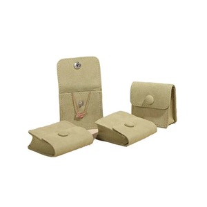 Pochette à bijoux en microfibre velours avec logo personnalisé et bouton – Emballage cadeau de luxe pour colliers, boucles d'oreilles, bagues, petites entreprises - Product Image 2