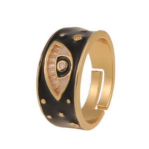 Anillo de plata de primera ley con forma de ojo de pavo para mujer, sortija, plata esterlina, esmalte, oro, aleación de cobre, estilo Punk, joya fina - Product Image 1