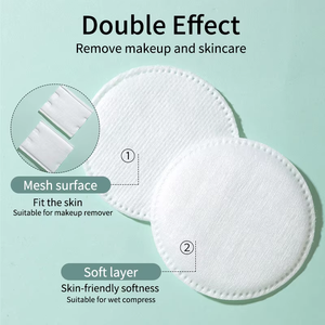 UUKKG OEM Tampons de coton carrés jetables pour le visage, lingettes démaquillantes, 3 couches, tampons de coton sandwich cosmétiques U01-U09 - Product Image 3