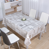 Nappe de table rectangulaire en toile cirée RNPT, motif floral argenté, facile à nettoyer, imperméable et résistante à l'huile