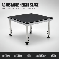 Plateforme de scène en panneaux de verre aluminium 1,22x2,44m 750kg, pont transparent avec aile pivotante