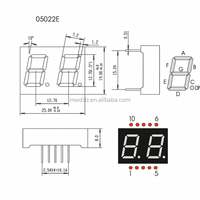 Ultra Bright 0.5 Inch 2 Digits Blue 7 Segment Led Display Digital Tube Common Cathode Anode 5202ab for Arduino Diy Project