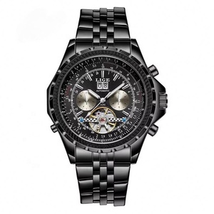 High Quality Men's Skeleton Waterproof <b>Automatic</b> Watch Luminous Calendar Stainless Steel Dress <b>Chronograph</b> Mechanical Wristwatch - Product Image 2